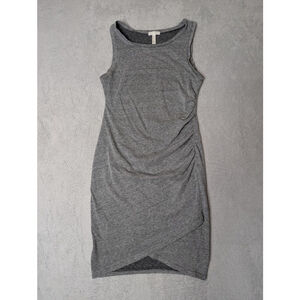 Leith Dress Women's M Gray Ruched Asymmetrical Tank Bodycon Sleeveless